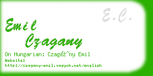 emil czagany business card